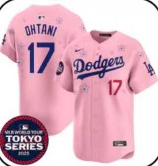 Men's Los Angeles Dodgers #17 Shohei Ohtani Pink 2025 MLB World Tour Tokyo Series Jersey Dzhi,We sell and wholesale Men's Los Angeles Dodgers #17 Shohei Ohtani Pink 2025 MLB World Tour Tokyo Series Jersey Dzhi on line form chian!